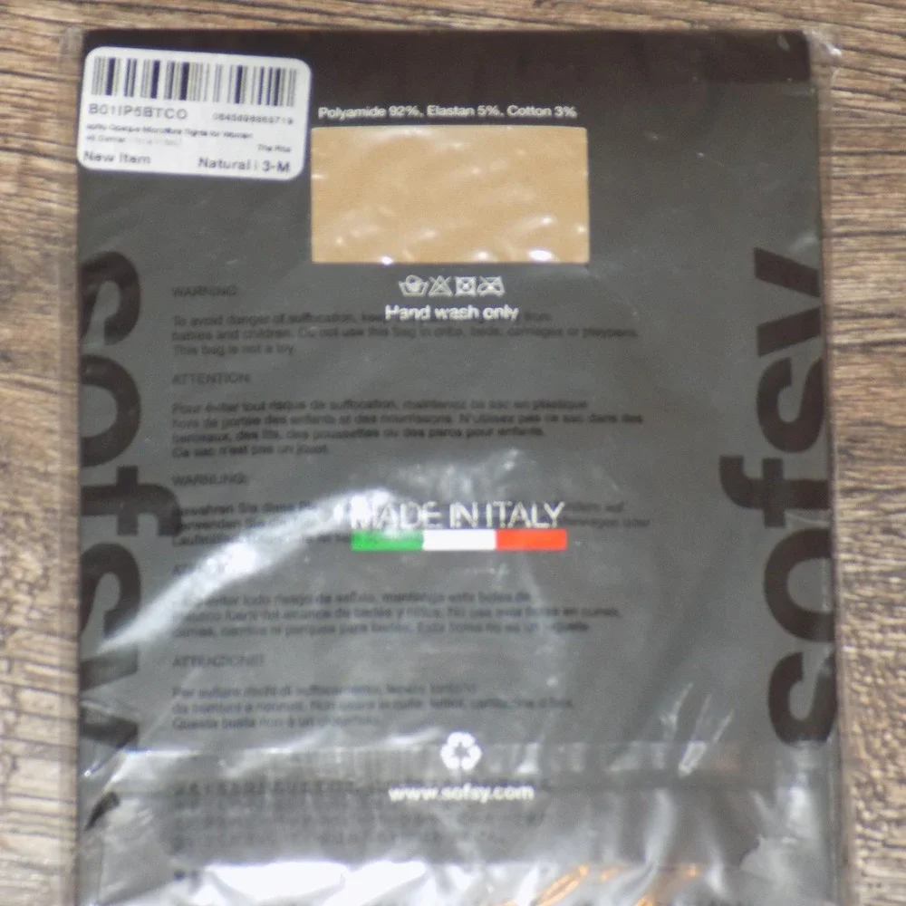 sofsy Microfibre Tights Women 3-M Natural NEW Opaque 40 Denier‎ Made in Italy